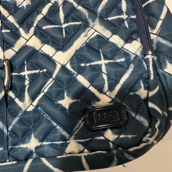 Lug Carousel XL Navy White Tie Dye Women's Bag Purse - Picture 2 of 15